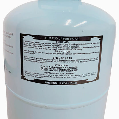 R134A Refrigerant 30lb Cylinder – 100% Virgin Gas, Factory Sealed, Free Shipping