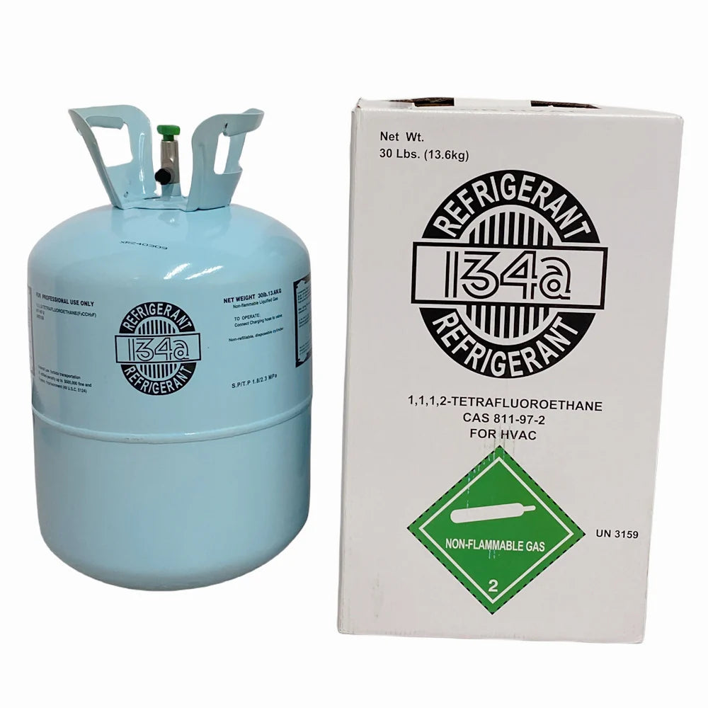 R134A Refrigerant 30lb Cylinder – 100% Virgin Gas, Factory Sealed, Free Shipping