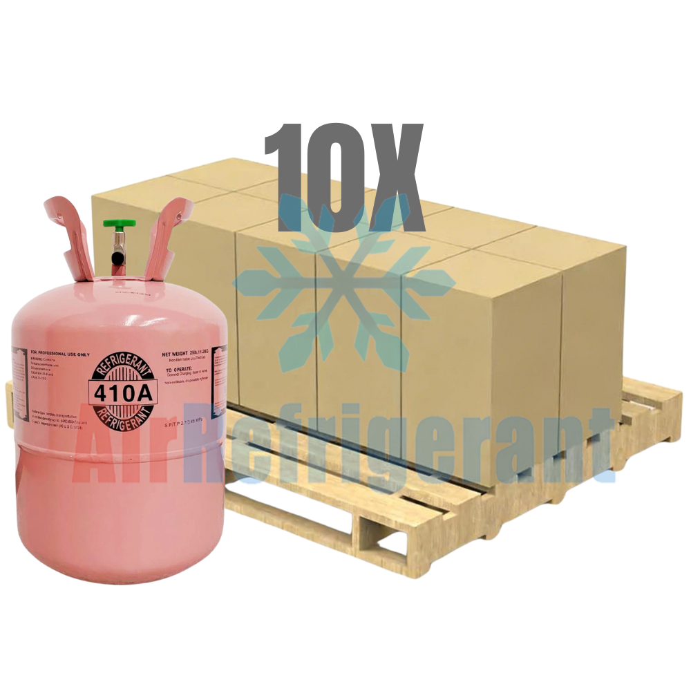 Wholesale R410A Refrigerant – 25lb Cylinders for Home Air Conditioners & Heat Pumps (10 Cylinders / 250lb Total)
