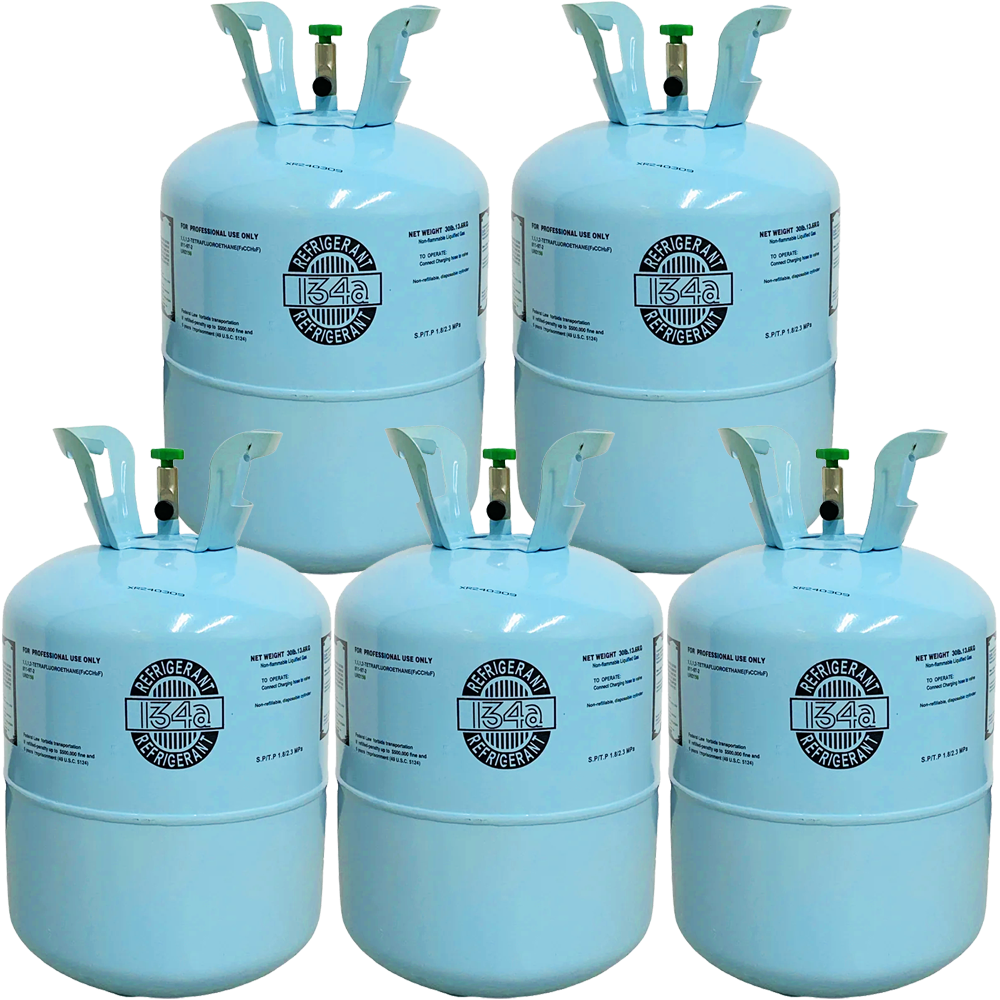 R134A Refrigerant 25lb Pack of 5 Cylinders