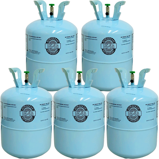 R134A Refrigerant 25lb Pack of 5 Cylinders