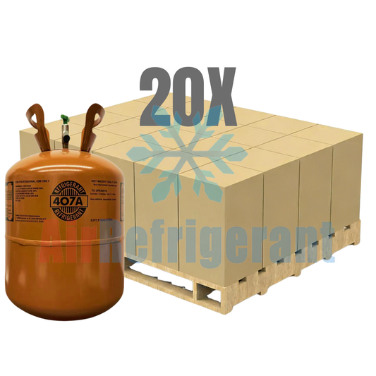 Wholesale R407A Refrigerant – 25lb Cylinders for For Commercial Refrigeration Systems (20 Cylinders / 500lb Total)