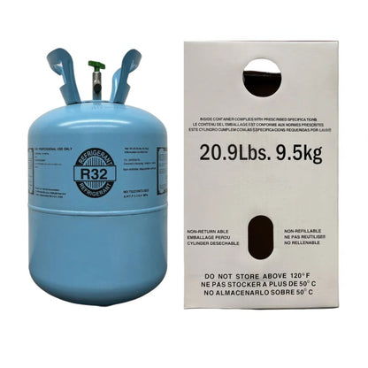 R32 Refrigerant 20.9lb Cylinder – 100% Virgin Gas, Factory Sealed, Free Shipping
