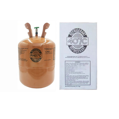 R407C Refrigerant 25lb Cylinder – 100% Virgin Gas, Factory Sealed, Free Shipping