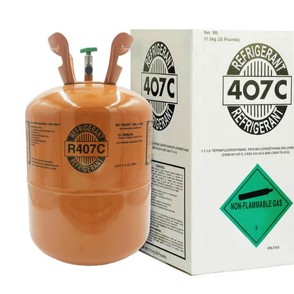 R407C Refrigerant 25lb Cylinder – 100% Virgin Gas, Factory Sealed, Free Shipping