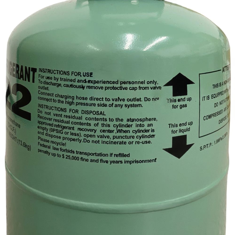 R22 Refrigerant 30lb Cylinder – 100% Virgin Gas, Factory Sealed, Free shipping