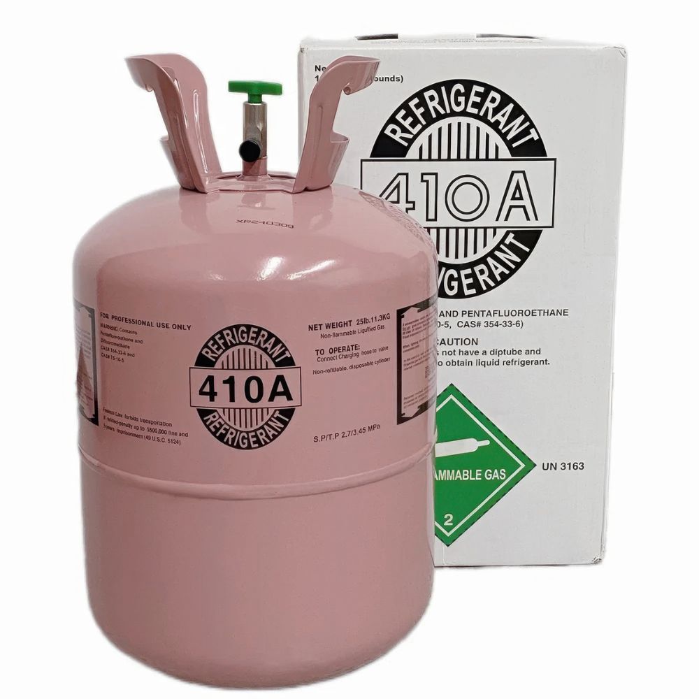 R410A Refrigerant 25lb Cylinder – 100% Virgin Gas, Factory Sealed, Free Shipping