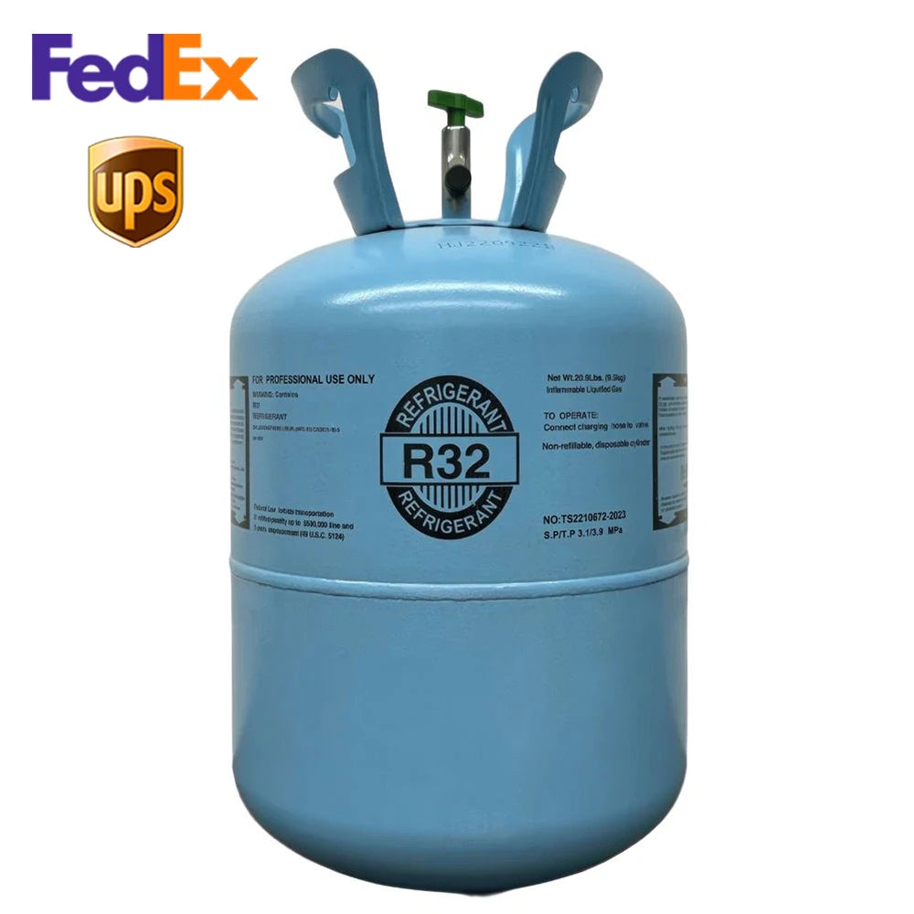 R32 Refrigerant 20.9lb Cylinder – 100% Virgin Gas, Factory Sealed, Free Shipping