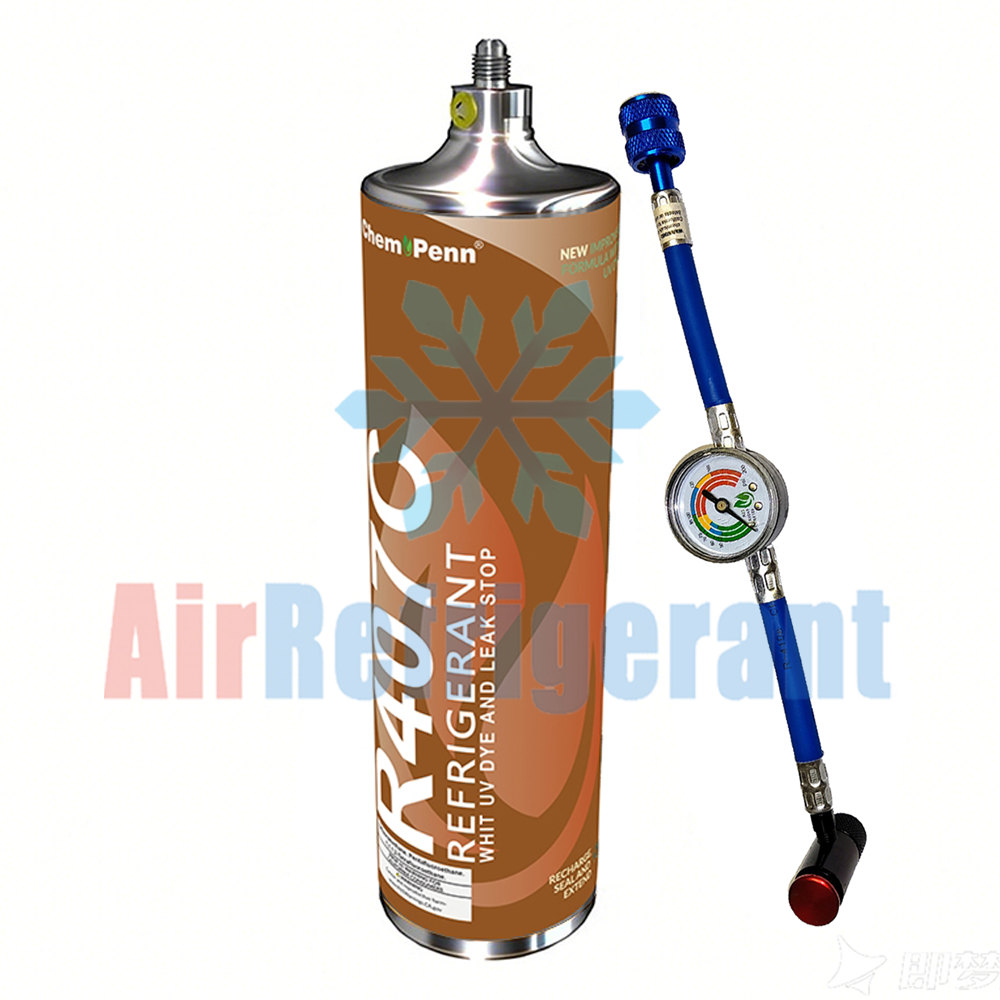 R407C Refrigerant 1.7lb (0.8kg) – For Older Home AC Units with Leak-Stop & UV Dye, Easy to Use