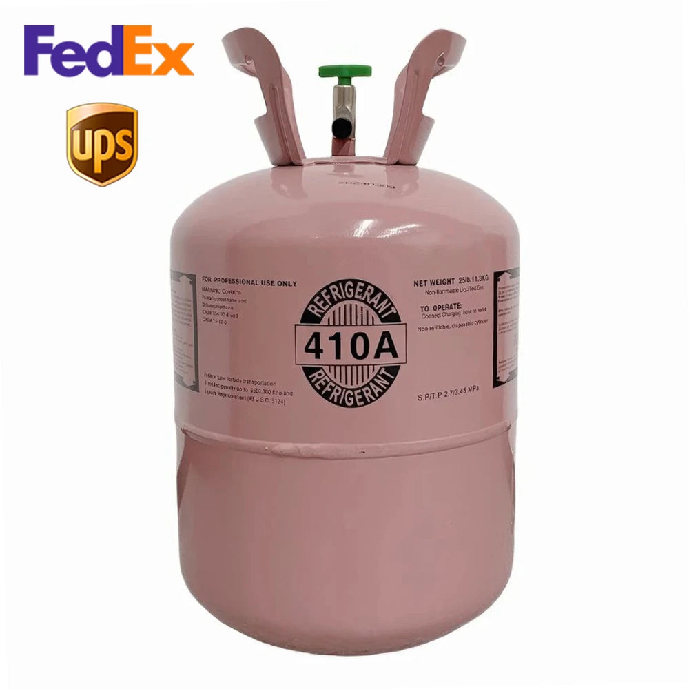 R410A Refrigerant 25lb Cylinder – 100% Virgin Gas, Factory Sealed, Free Shipping