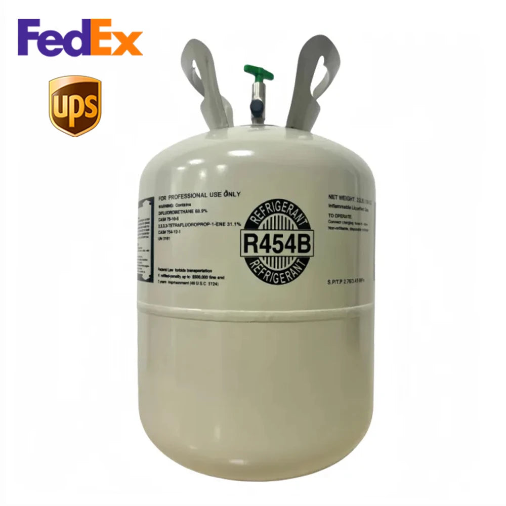 R454B Refrigerant 20.9lb Cylinder – 100% Virgin Gas, Factory Sealed, Free Shipping